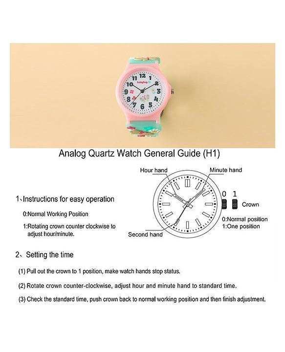 Babyhug  Free Size Analog Watch - Pink & White