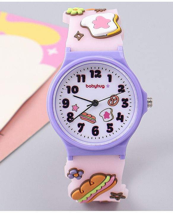 Babyhug  Free Size Analog Watch - Pink & White