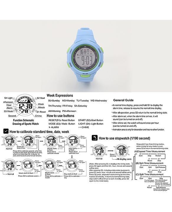 Babyhug Free Size Digital Watch - Navy Blue