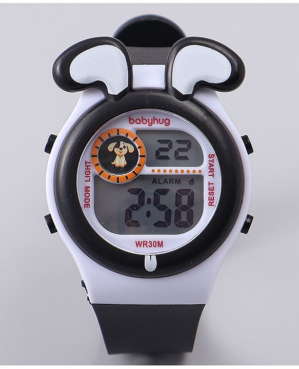 Babyhug Free Size Digital Watch - Black & White