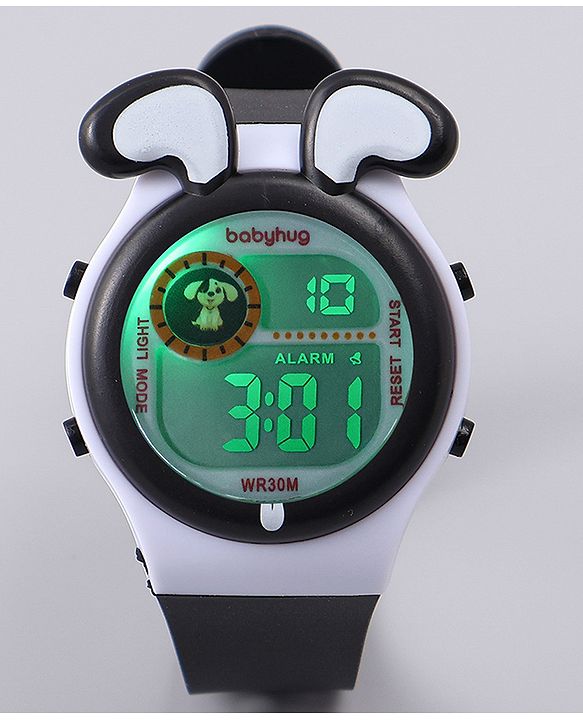 Babyhug Free Size Digital Watch - Black & White