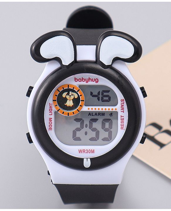 Babyhug Free Size Digital Watch - Black & White