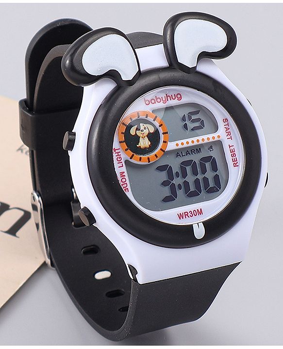Babyhug Free Size Digital Watch - Black & White