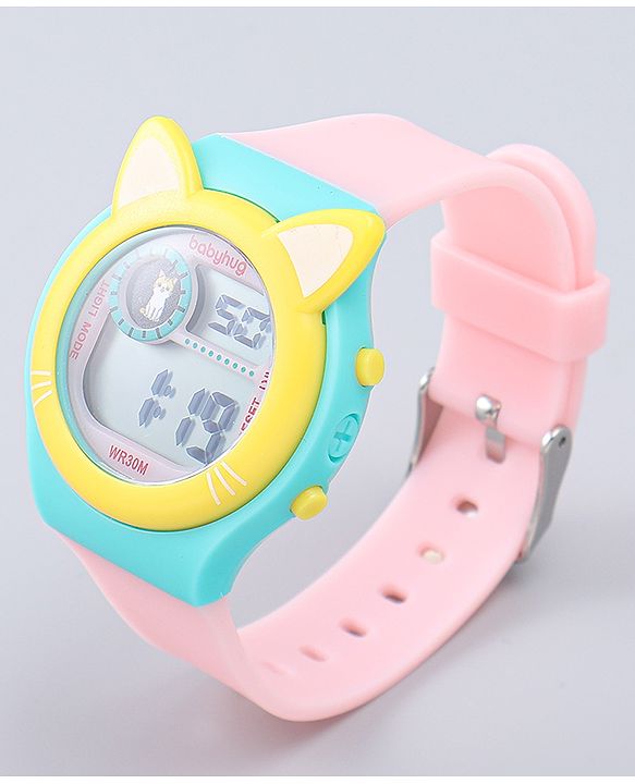 Babyhug Free Size Digital Watch - Yellow & Green