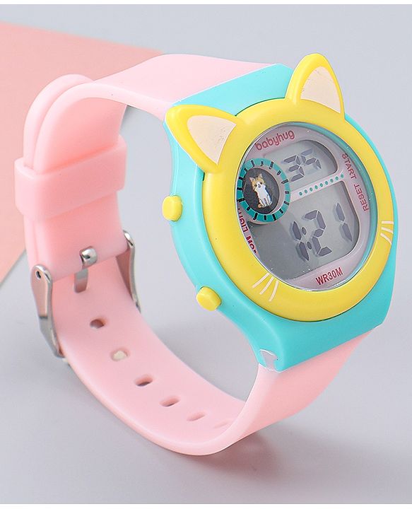 Babyhug Free Size Digital Watch - Yellow & Green