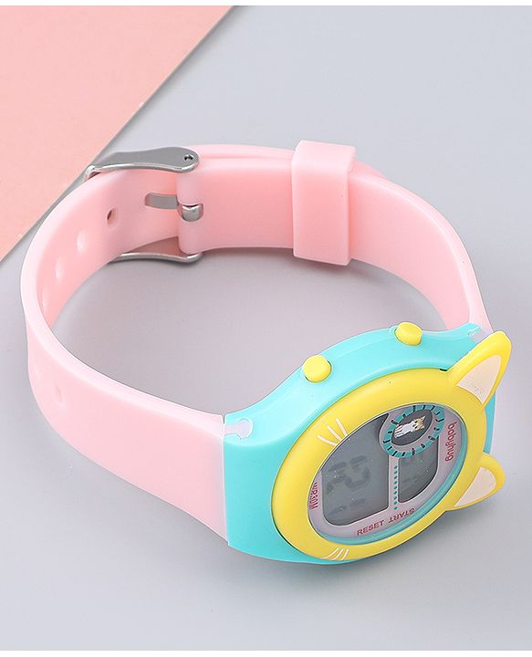 Babyhug Free Size Digital Watch - Yellow & Green