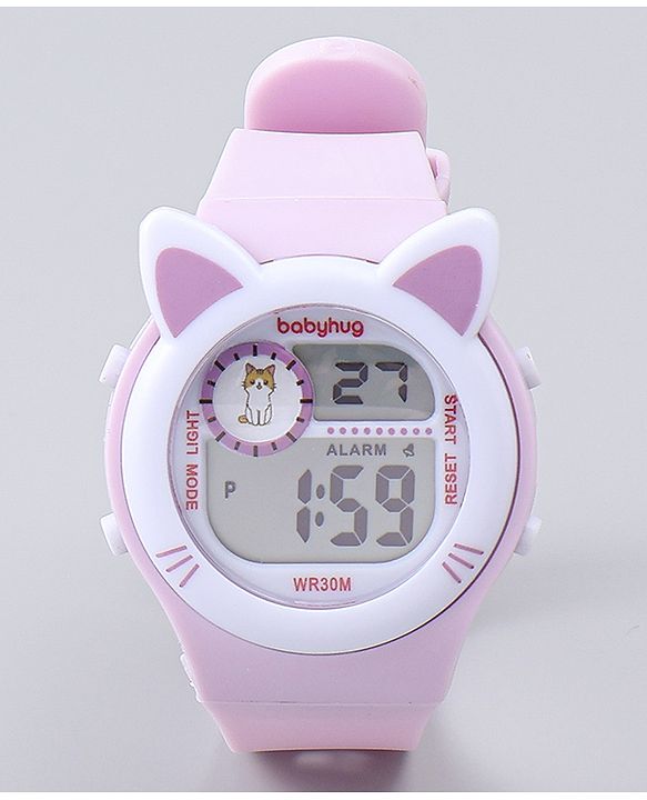 Babyhug Free Size Digital Watch - Pink & Purple