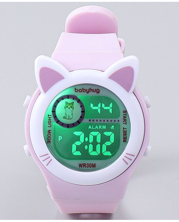 Babyhug Free Size Digital Watch - Pink & Purple