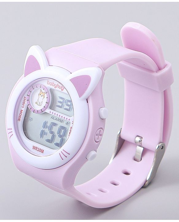 Babyhug Free Size Digital Watch - Pink & Purple