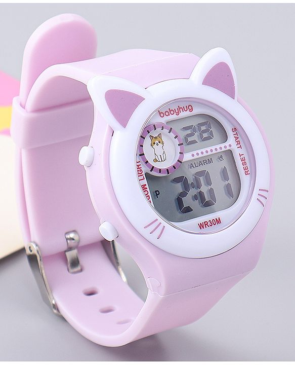 Babyhug Free Size Digital Watch - Pink & Purple