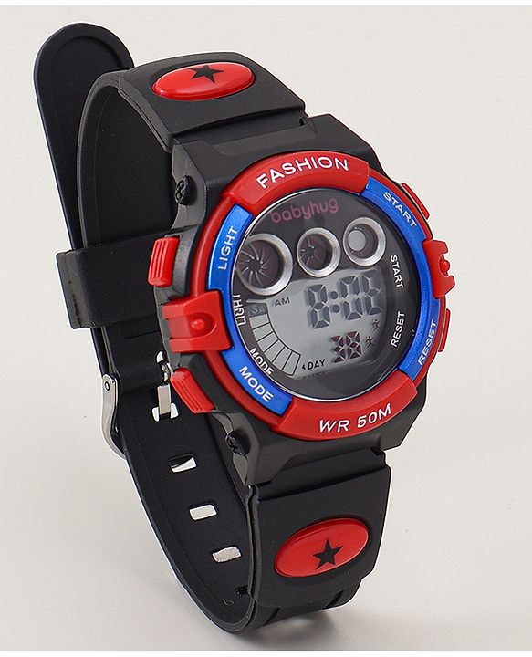 Babyhug  Free Size  Digital Watch - Black & Red