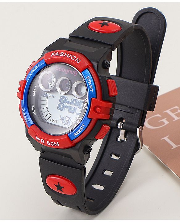 Babyhug  Free Size  Digital Watch - Black & Red