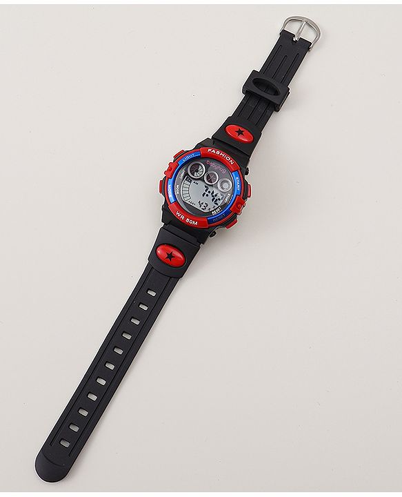 Babyhug  Free Size  Digital Watch - Black & Red