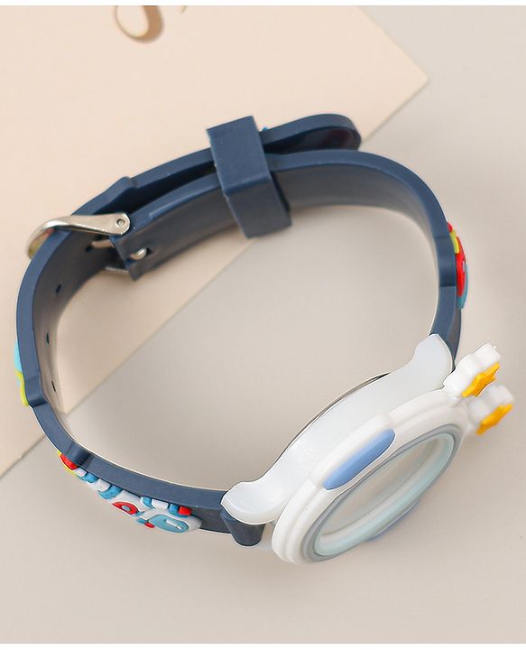 Babyhug Free Size Analog Watch With Space Theme Applique - Blue