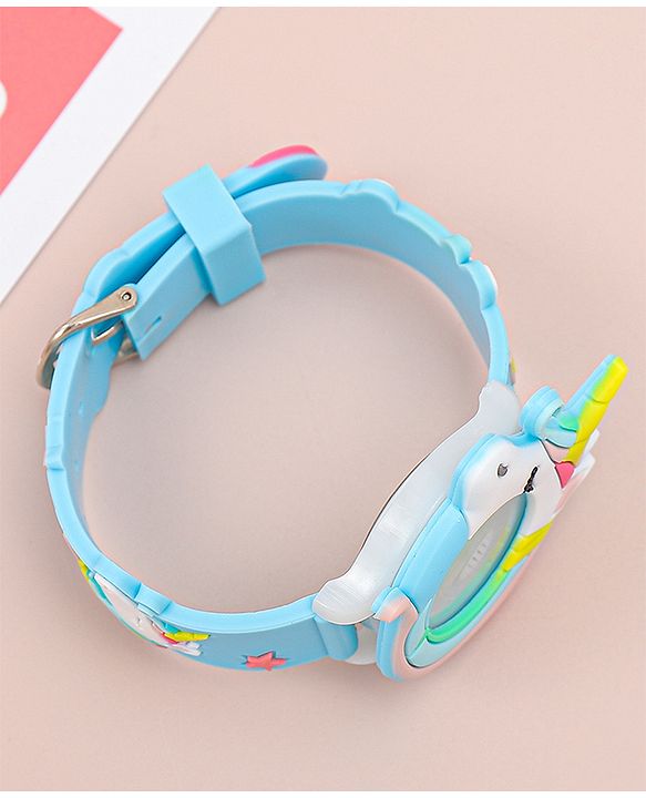 Babyhug Free Size Analog Watch With Unicorn Applique - Blue