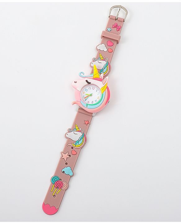 Babyhug Free Size Analog Watch With Unicorn Applique - Blue
