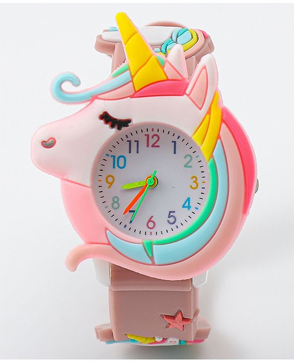 Babyhug Free Size Analog Watch With Unicorn Applique - Blue