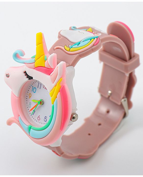 Babyhug Free Size Analog Watch With Unicorn Applique - Blue