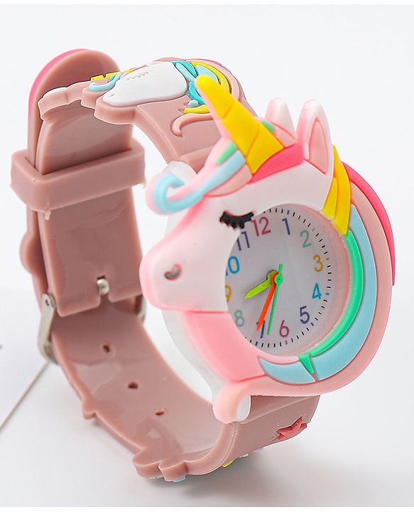 Babyhug Free Size Analog Watch With Unicorn Applique - Blue