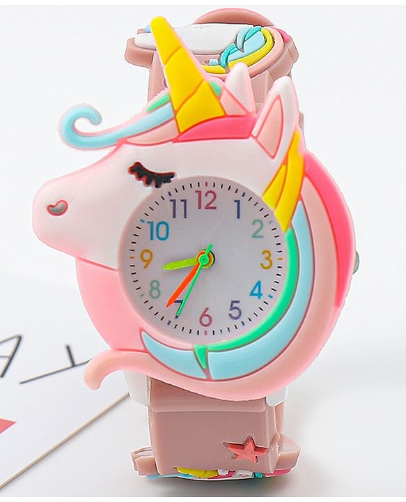 Babyhug Free Size Analog Watch With Unicorn Applique - Blue