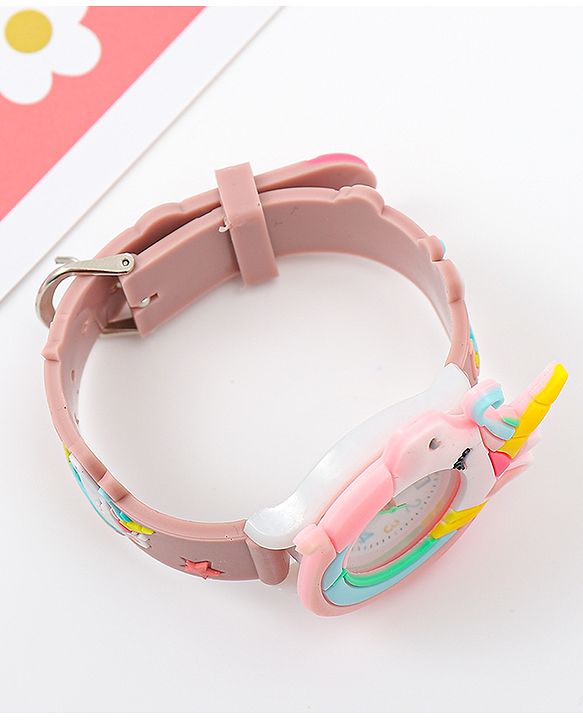 Babyhug Free Size Analog Watch With Unicorn Applique - Blue
