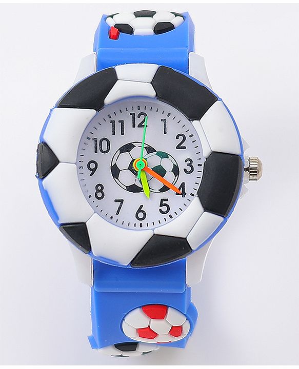 Babyhug Free Size Analog Watch With Football Design - Blue