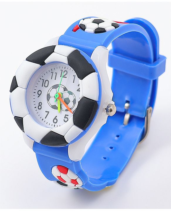 Babyhug Free Size Analog Watch With Football Design - Blue