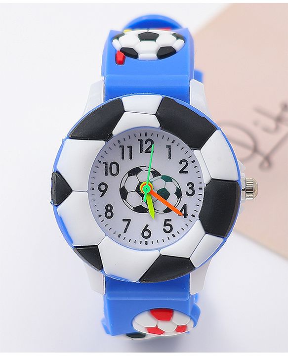 Babyhug Free Size Analog Watch With Football Design - Blue