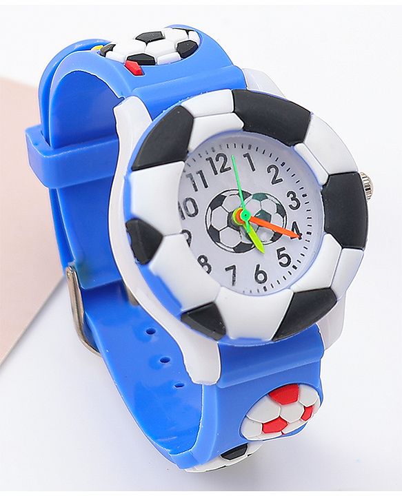 Babyhug Free Size Analog Watch With Football Design - Blue