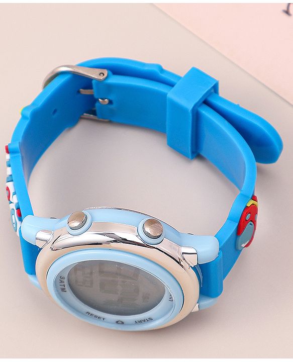 Babyhug Free Size Digital Watch With Space Theme Applique - Blue