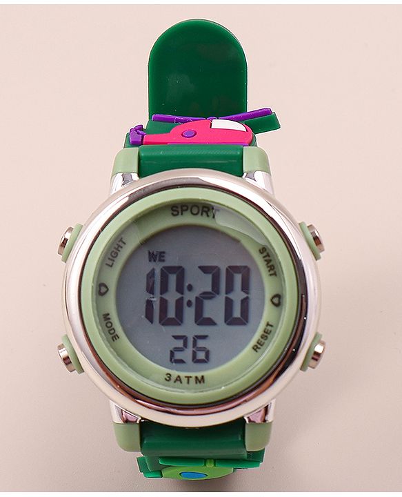 Babyhug Free Size Digital Watch With Space Theme Applique - Blue