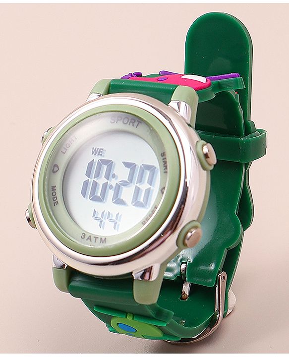 Babyhug Free Size Digital Watch With Space Theme Applique - Blue