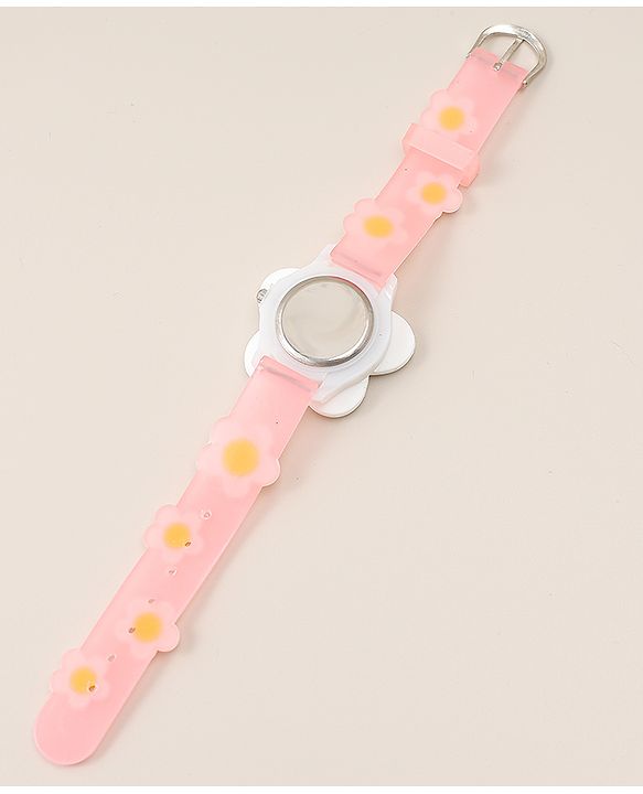 Babyhug Free Size Analog Watch With Floral Applique - Blue