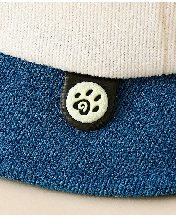 Babyhug Bucket Hat with Bear & Ear Applique Blue - Diameter 16 cm