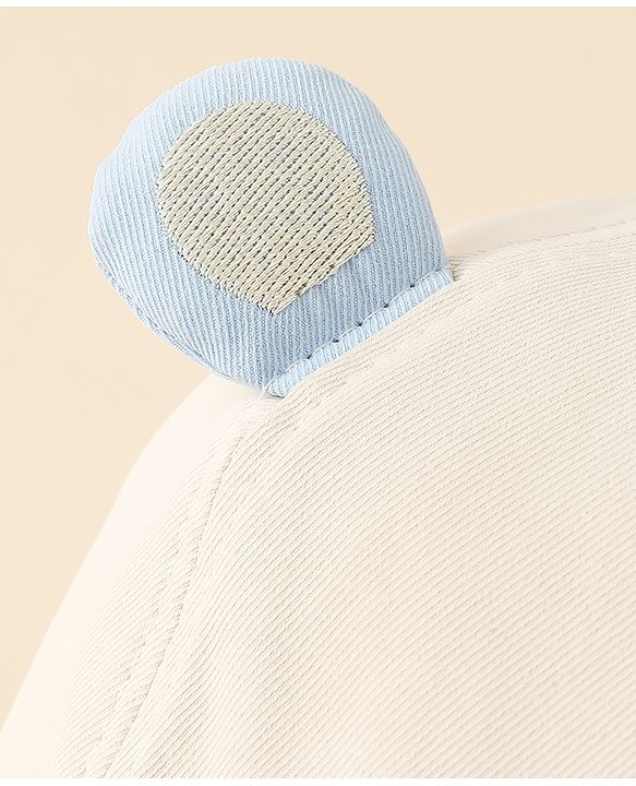 Babyhug Baseball Cap with Ear Applique & Embroidery Light Blue - Diameter 16 cm