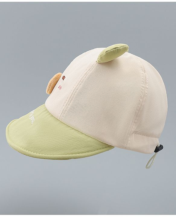 Babyhug Baseball Cap with Ear Applique & Embroidery Light Blue - Diameter 16 cm