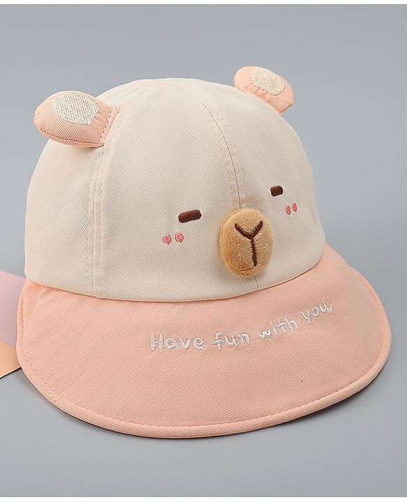 Babyhug Baseball Cap with Ear Applique & Embroidery Light Blue - Diameter 16 cm