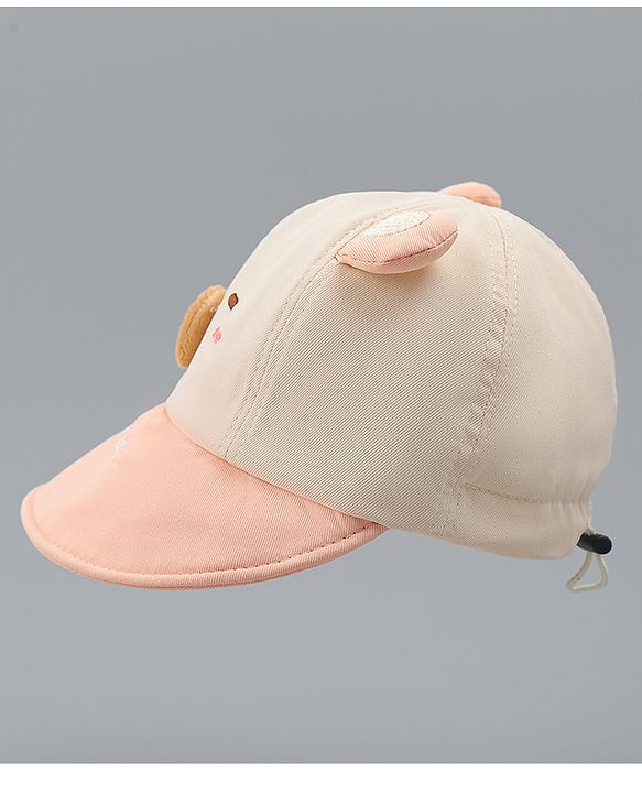 Babyhug Baseball Cap with Ear Applique & Embroidery Light Blue - Diameter 16 cm