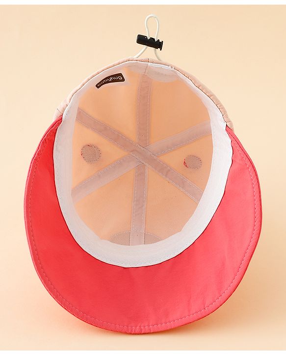 Babyhug Baseball Cap with Ear Applique & Patch Detailing Pink - Diameter 16 cm