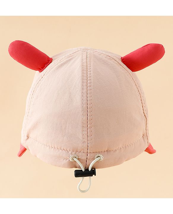 Babyhug Baseball Cap with Ear Applique & Patch Detailing Pink - Diameter 16 cm