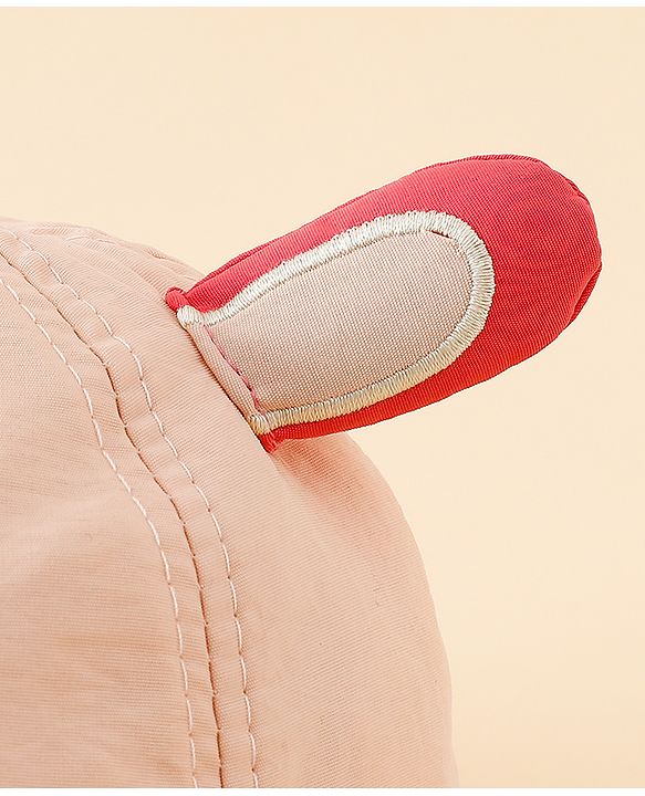 Babyhug Baseball Cap with Ear Applique & Patch Detailing Pink - Diameter 16 cm