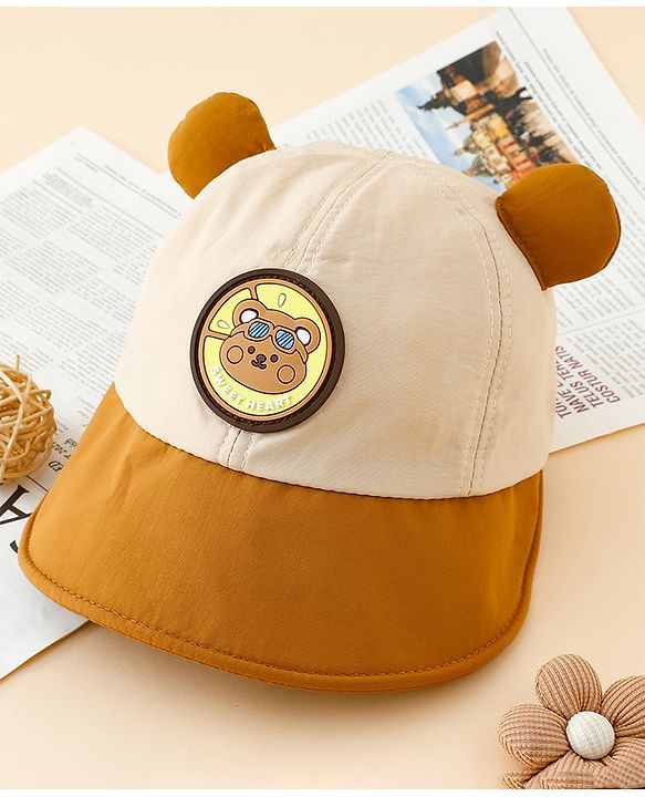 Babyhug Baseball Cap with Ear Applique & Patch Detailing Pink - Diameter 16 cm