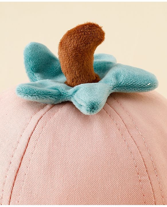 Babyhug Cotton Bucket Hat with Fruit Embroidery & Applique Light Blue - Diameter 16 cm