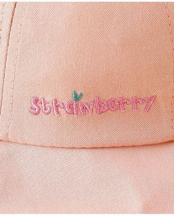 Babyhug Cotton Bucket Hat with Fruit Embroidery & Applique Light Blue - Diameter 16 cm