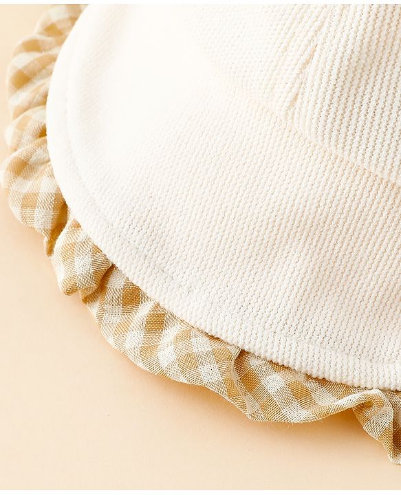 Babyhug Baseball Cap with Bow Applique Light Yellow - Diameter 16 cm