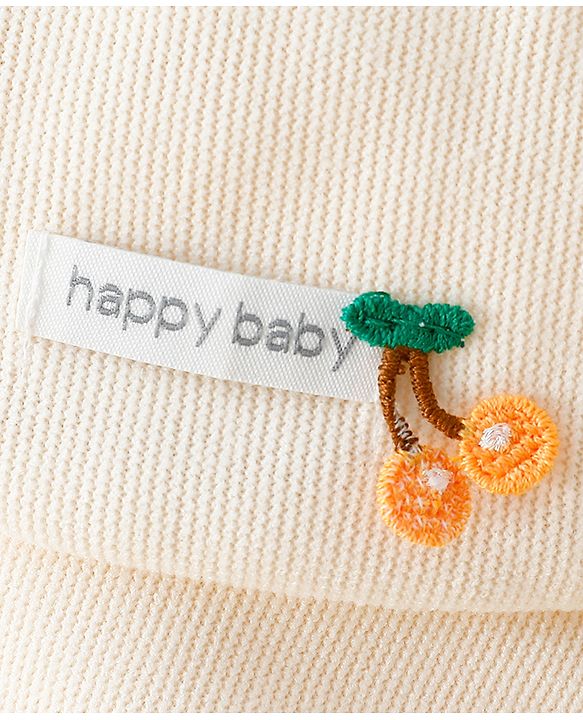 Babyhug Baseball Cap with Bow Applique Light Yellow - Diameter 16 cm