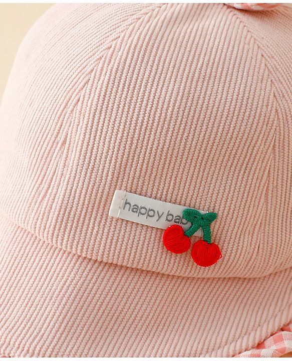 Babyhug Baseball Cap with Bow Applique Light Yellow - Diameter 16 cm