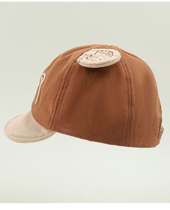 Babyhug Baseball Cap with Bear Embroidery & Ear Applique Beige - Diameter 17 cm