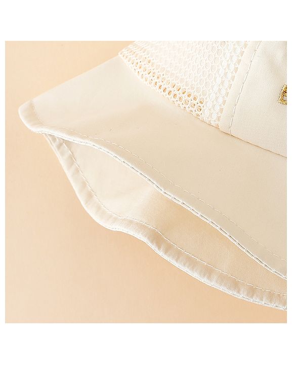 Babyhug Bucket Hat with Bear Embroidery & Ear Applique Light Pink - Diameter 16 cm