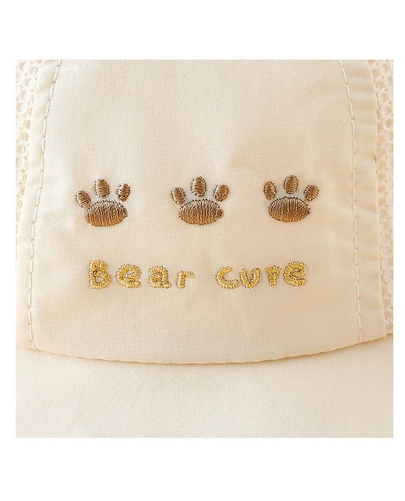 Babyhug Bucket Hat with Bear Embroidery & Ear Applique Light Pink - Diameter 16 cm